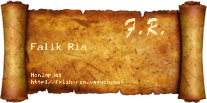 Falik Ria névjegykártya